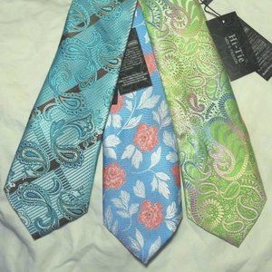 NWT-New_Lot Of 3_HI TIE HandMade Silk Ties